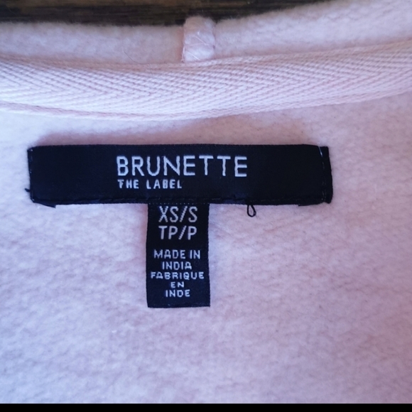Brunette The Label Long Pink Hoodie Small New - Picture 6 of 7